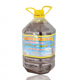 Kanodia Kohlu Brand Mustard Oil Kachi Ghani  Plastic Bottle  5 litre